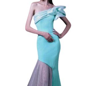 NWT MNM Couture G1010 Evening Dress Aqua Size 6